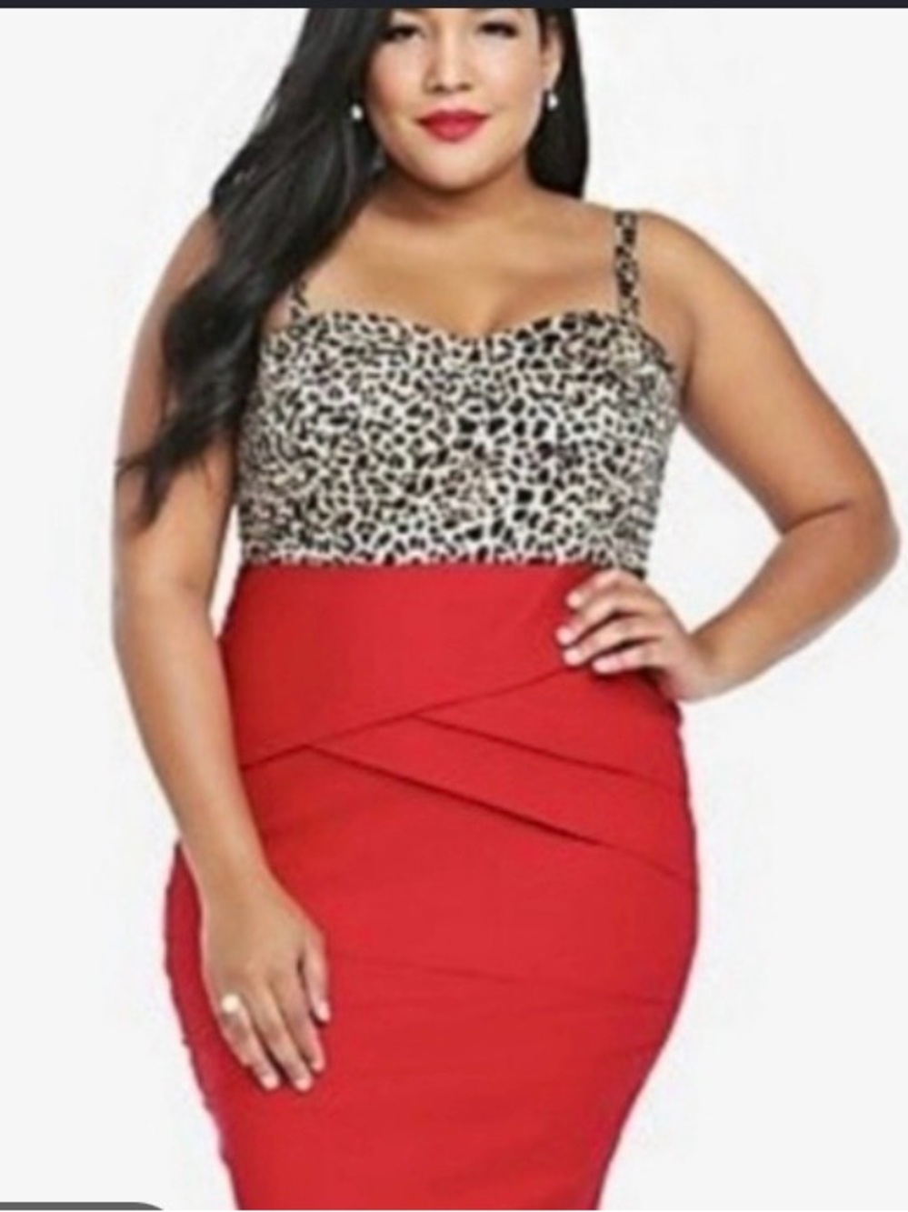 Torrid Sweetheart Neckline Red Animal Print Rockabilly Pinup Dress Retro Sz 24W